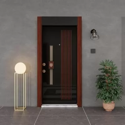 435 - Steel Door with Wooden Frame