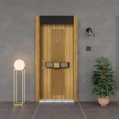 450 - Wooden Frame Steel Door