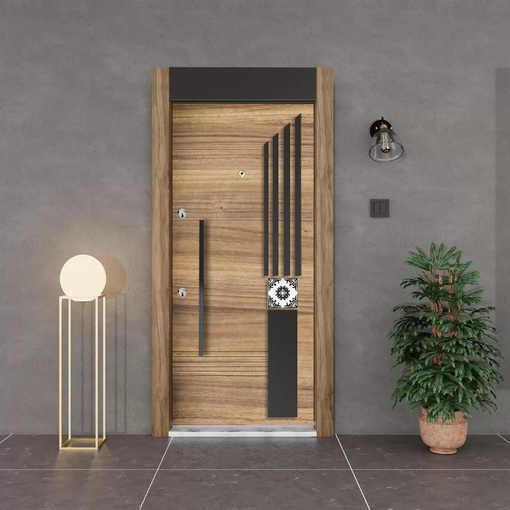 910 - Steel Door with Wooden Frame