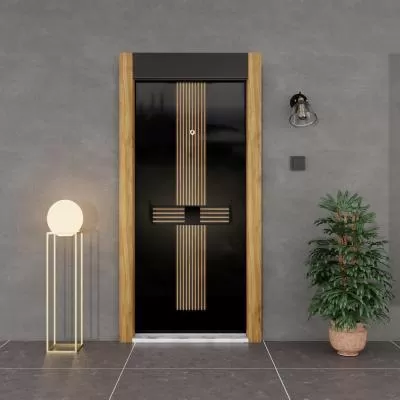 918 - Steel Door with Wooden Frame