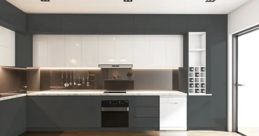 Flat Cover Kitchen Cabinet Highgloss